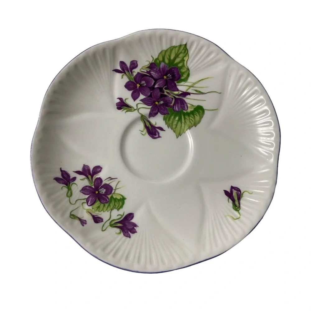 Shelley Violets Dainty Teacup and Saucer Bone China 13821